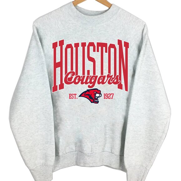 University of Houston Football Sweatshirt Houston Cougars 1927 Shirt Sweater - Picture 1 of 2